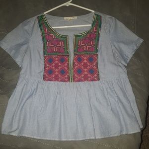 American Eagle embroidered blouse